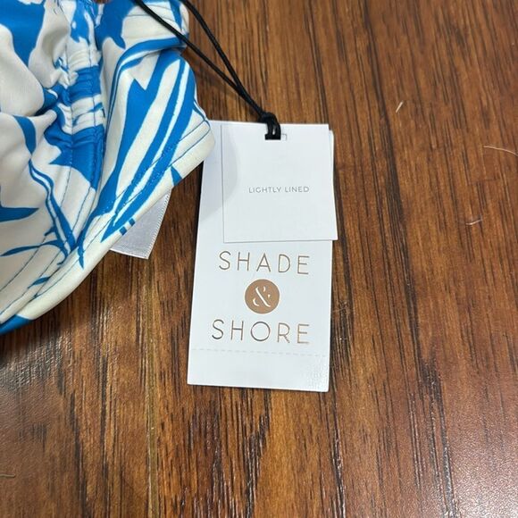 NWT Shade & Shore 32B Push-Up Knot Detail Blue Floral Bikini Top Tropical - Picture 7 of 7